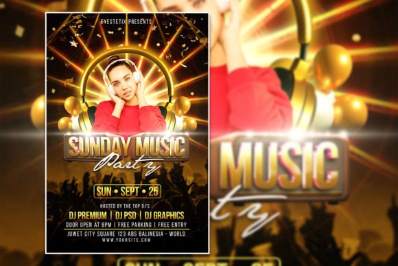 Design a Memorable Sunday Music Party Flyer or Poster