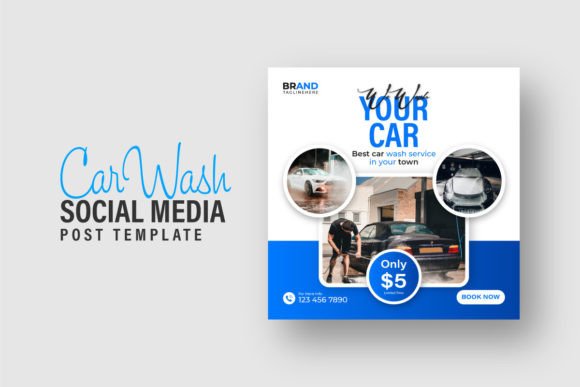 Drive Up Your Brand: The Power of the Car Wash Service Square Social Media Template