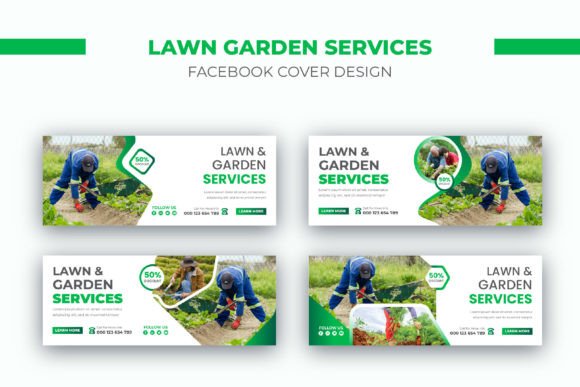 Professional Lawn Gardening Service Facebook Cover Templates