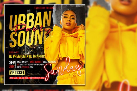 Urban Sound Party Social Media Post: A Modern Flyer Template